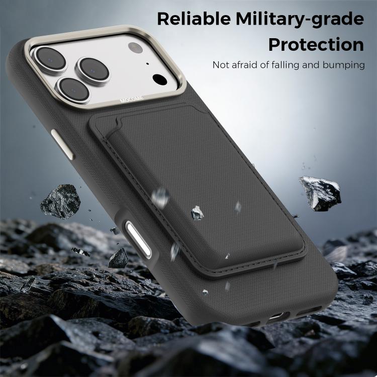 For iPhone 17 Pro Mocome Plain Magnetic Card Bag Phone Case