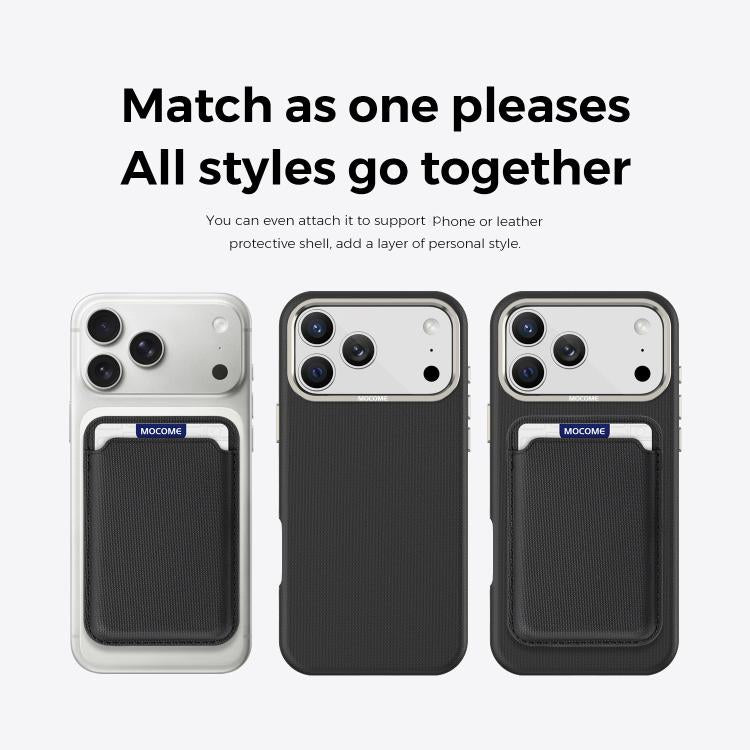 For iPhone 17 Pro Mocome Plain Magnetic Card Bag Phone Case