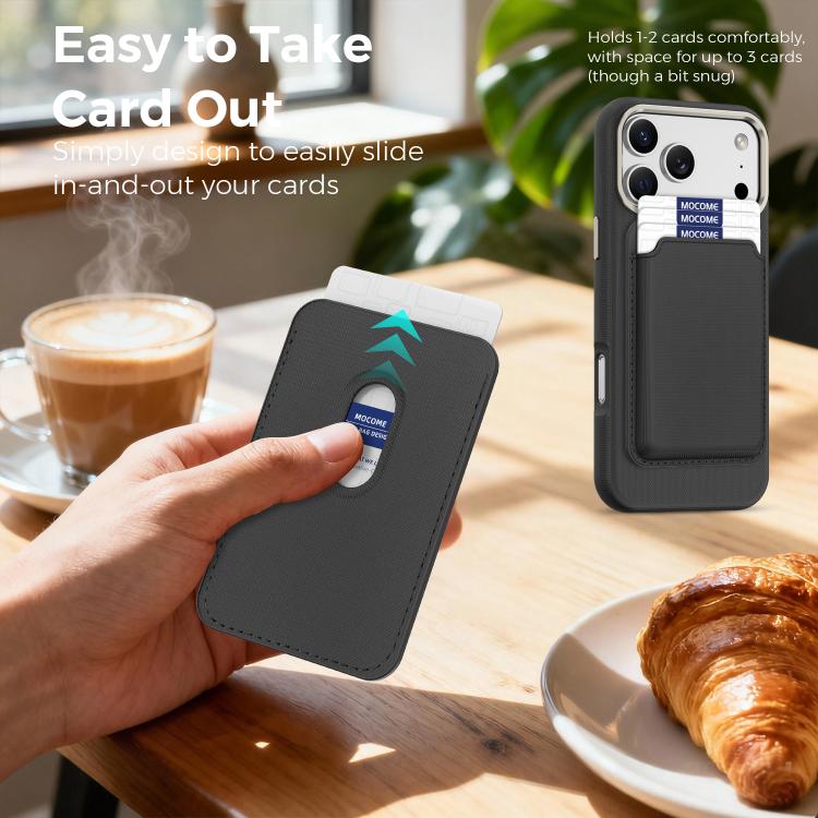 For iPhone 17 Pro Mocome Plain Magnetic Card Bag Phone Case
