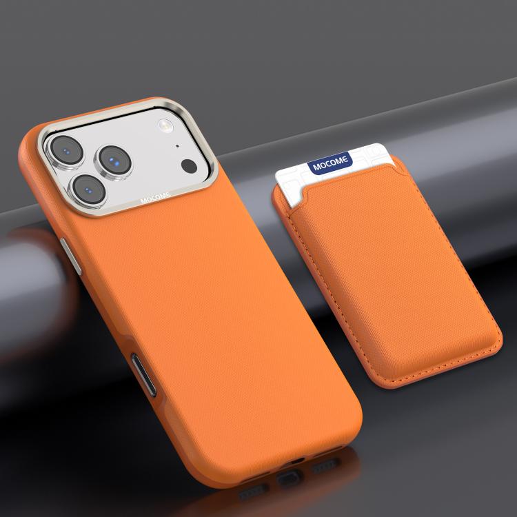 For iPhone 17 Pro Mocome Plain Magnetic Card Bag Phone Case