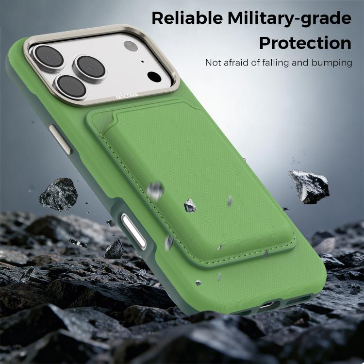 For iPhone 17 Pro Mocome Plain Magnetic Card Bag Phone Case