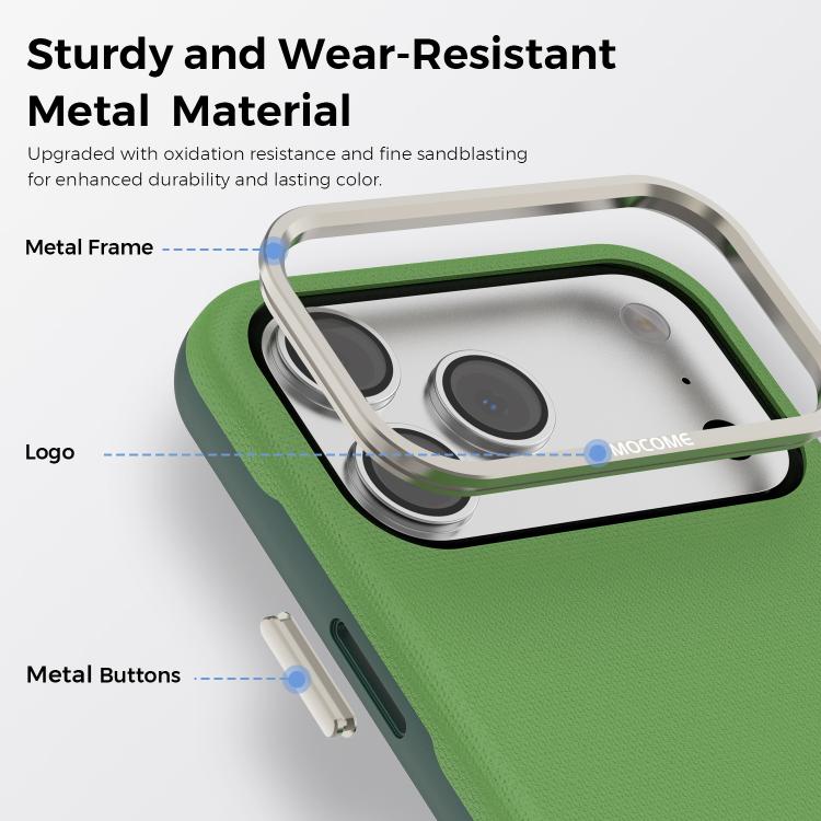 For iPhone 17 Pro Mocome Plain Magnetic Card Bag Phone Case