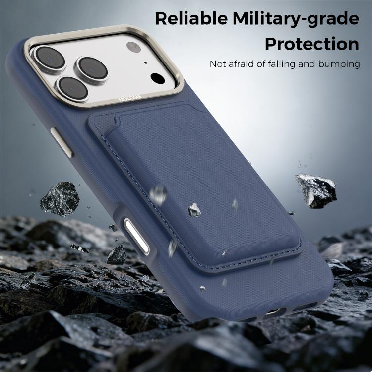 For iPhone 17 Pro Mocome Plain Magnetic Card Bag Phone Case