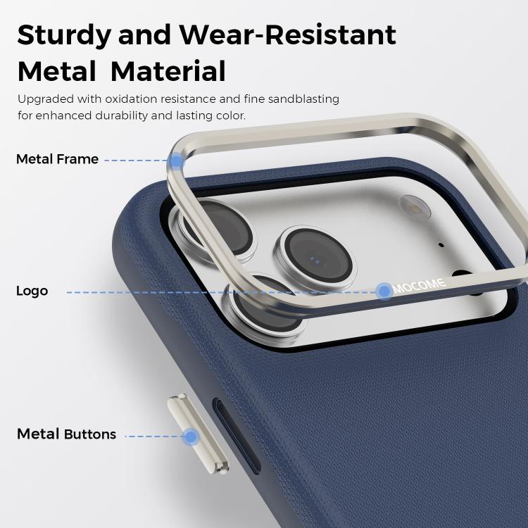 For iPhone 17 Pro Mocome Plain Magnetic Card Bag Phone Case