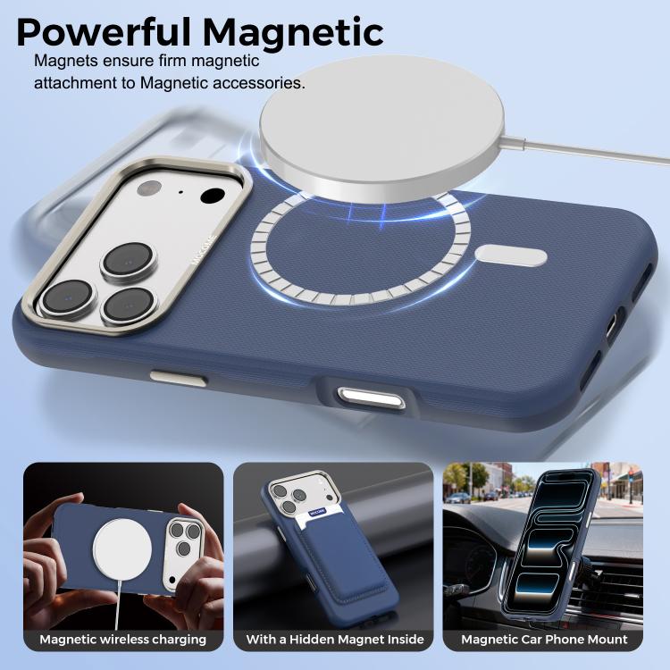 For iPhone 17 Pro Mocome Plain Magnetic Card Bag Phone Case
