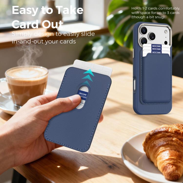 For iPhone 17 Pro Mocome Plain Magnetic Card Bag Phone Case