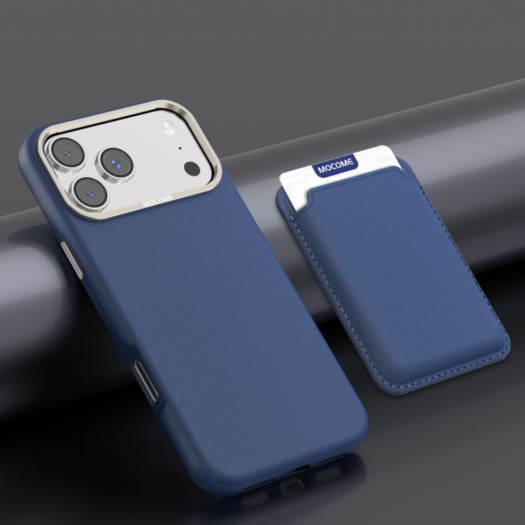 For iPhone 17 Pro Mocome Plain Magnetic Card Bag Phone Case