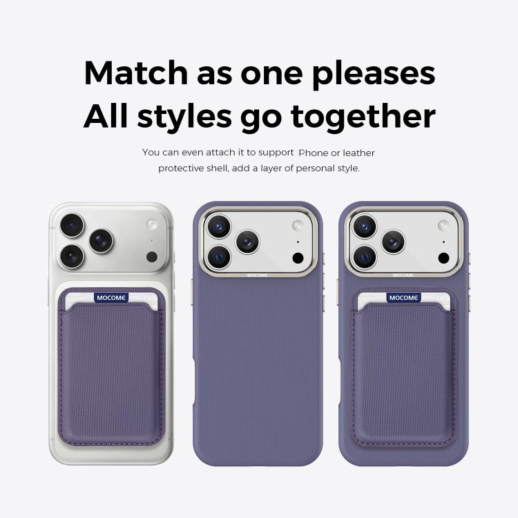 For iPhone 17 Pro Mocome Plain Magnetic Card Bag Phone Case