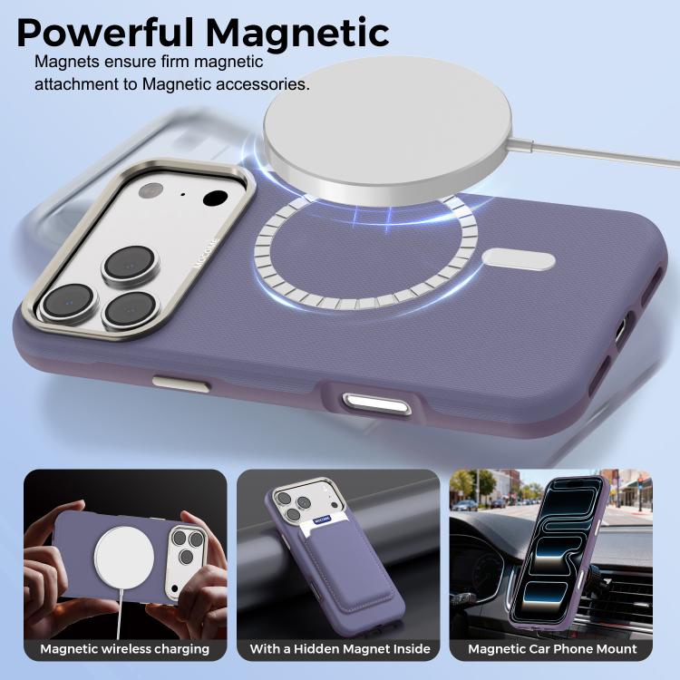 For iPhone 17 Pro Mocome Plain Magnetic Card Bag Phone Case