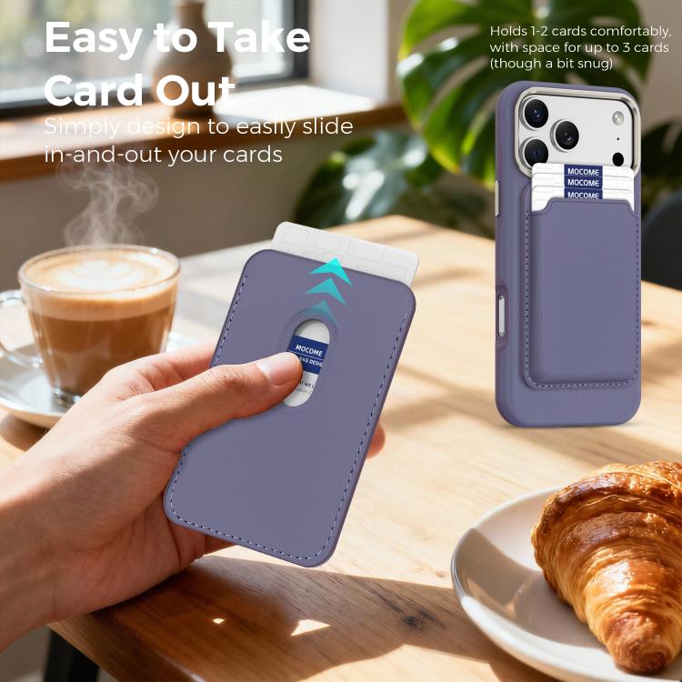 For iPhone 17 Pro Mocome Plain Magnetic Card Bag Phone Case