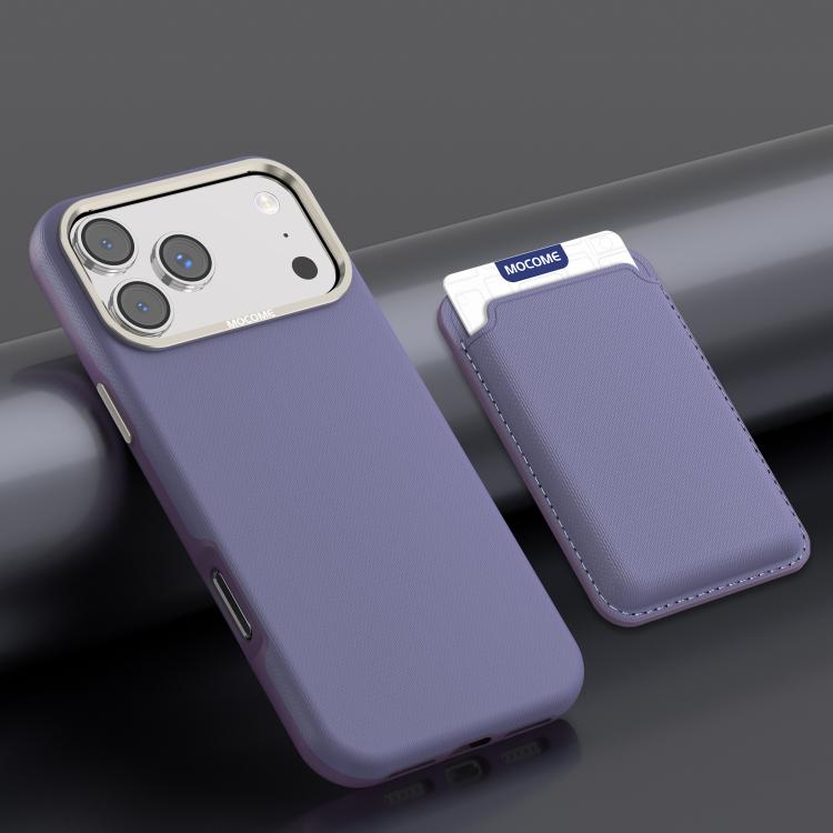 For iPhone 17 Pro Mocome Plain Magnetic Card Bag Phone Case