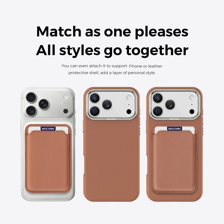 For iPhone 17 Pro Mocome Plain Magnetic Card Bag Phone Case