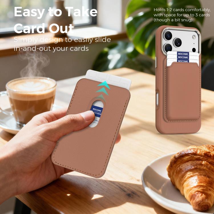 For iPhone 17 Pro Mocome Plain Magnetic Card Bag Phone Case