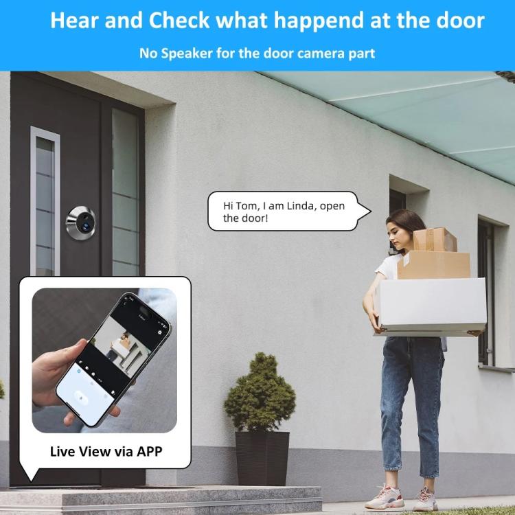 RH-PD10-I 4.3 inch HD Screen Motion Detection Smart WiFi Video Doorbell - Gray Black