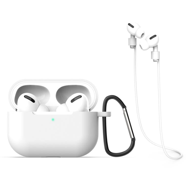 For AirPods Pro 3 Silicone Earphone Protective Case + Hook + Anti-lost Rope 3 in 1 Set