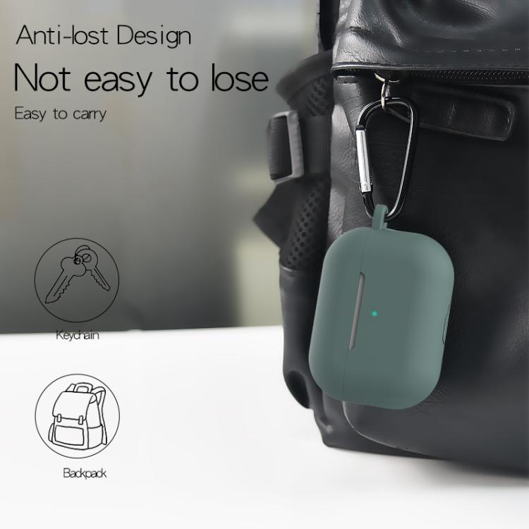 For AirPods Pro 3 Silicone Earphone Protective Case + Hook + Anti-lost Rope 3 in 1 Set