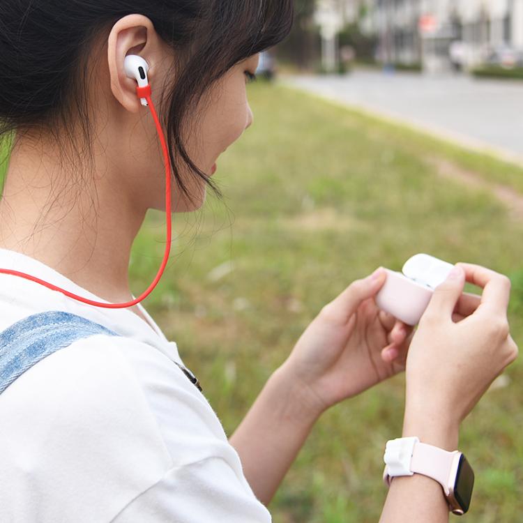 For AirPods Pro 3 Silicone Earphone Protective Case + Hook + Anti-lost Rope 3 in 1 Set