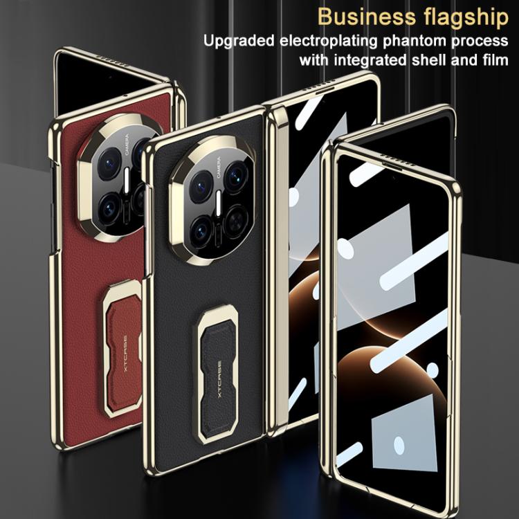 For Huawei Mate X7 GKK Magnetic Folding Hinge Leather Phone Case with Wristband & Rotating Holder