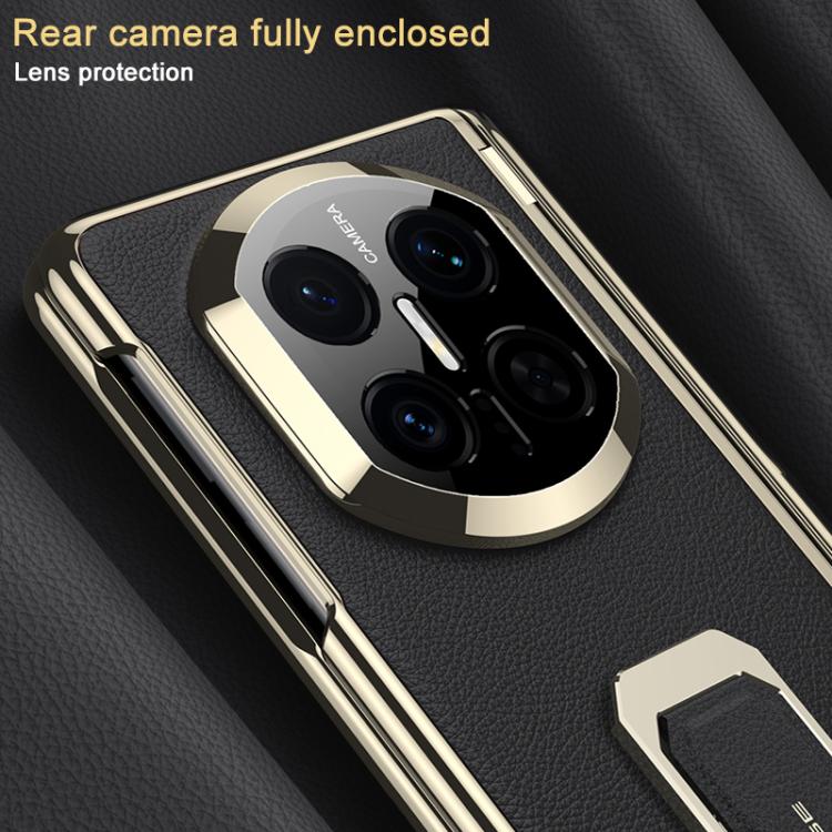 For Huawei Mate X7 GKK Magnetic Folding Hinge Leather Phone Case with Wristband & Rotating Holder