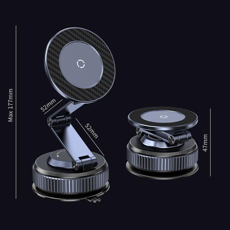 K001B 360 Degree Rotation Suction Cup Car Magnetic Phone Holder - Dark Gray