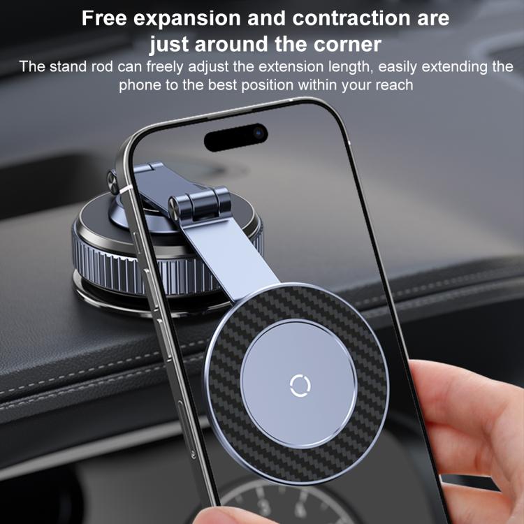 K001B 360 Degree Rotation Suction Cup Car Magnetic Phone Holder - Dark Gray