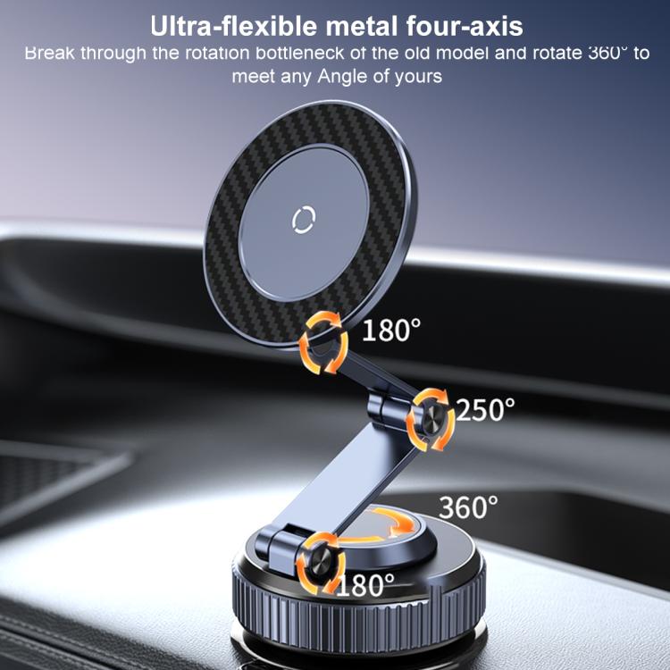 K001B 360 Degree Rotation Suction Cup Car Magnetic Phone Holder - Dark Gray