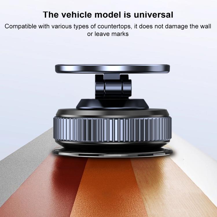 K001B 360 Degree Rotation Suction Cup Car Magnetic Phone Holder - Dark Gray