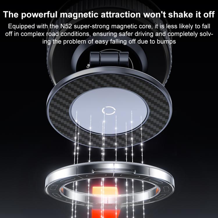K001B 360 Degree Rotation Suction Cup Car Magnetic Phone Holder - Dark Gray