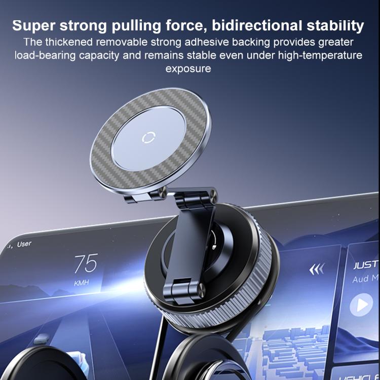 K001B 360 Degree Rotation Suction Cup Car Magnetic Phone Holder - Dark Gray