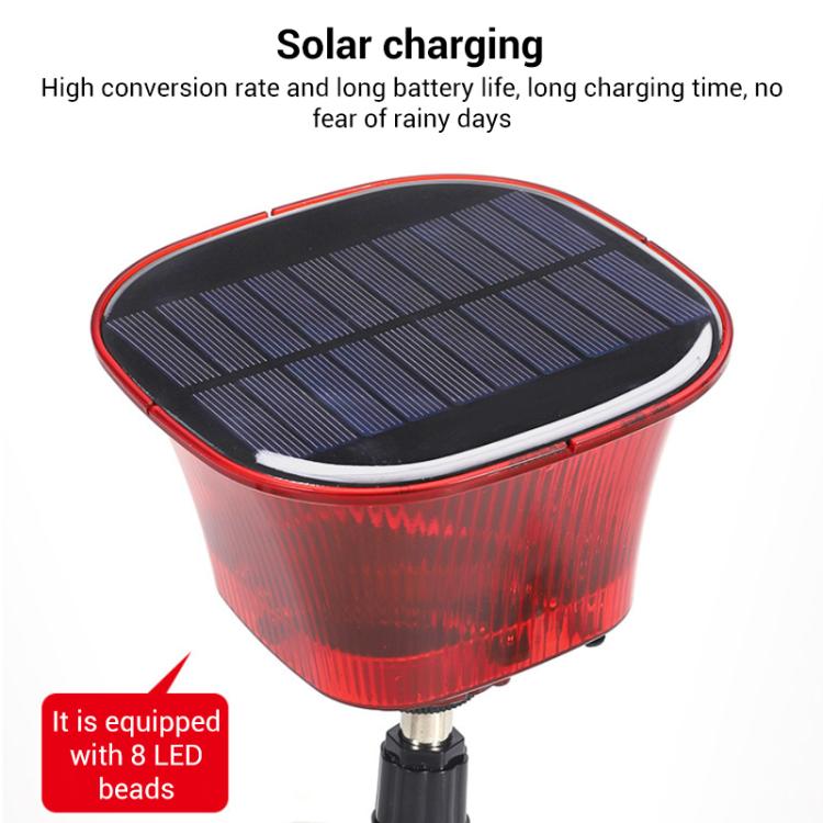 Orchard Sound and Light Alarm Solar Powered Animal Repellent - Black Red