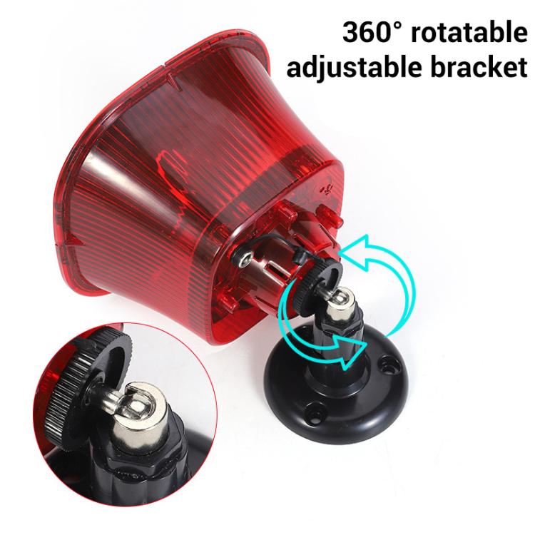 Orchard Sound and Light Alarm Solar Powered Animal Repellent - Black Red
