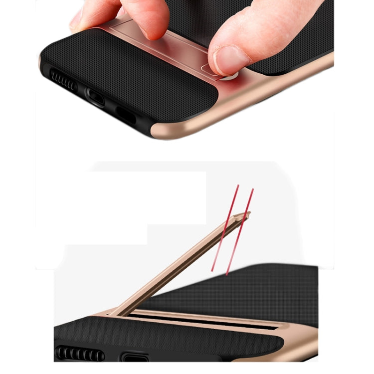 For iPhone 12 Pro Max Plaid Texture Non-slip TPU + PC Case with Holder