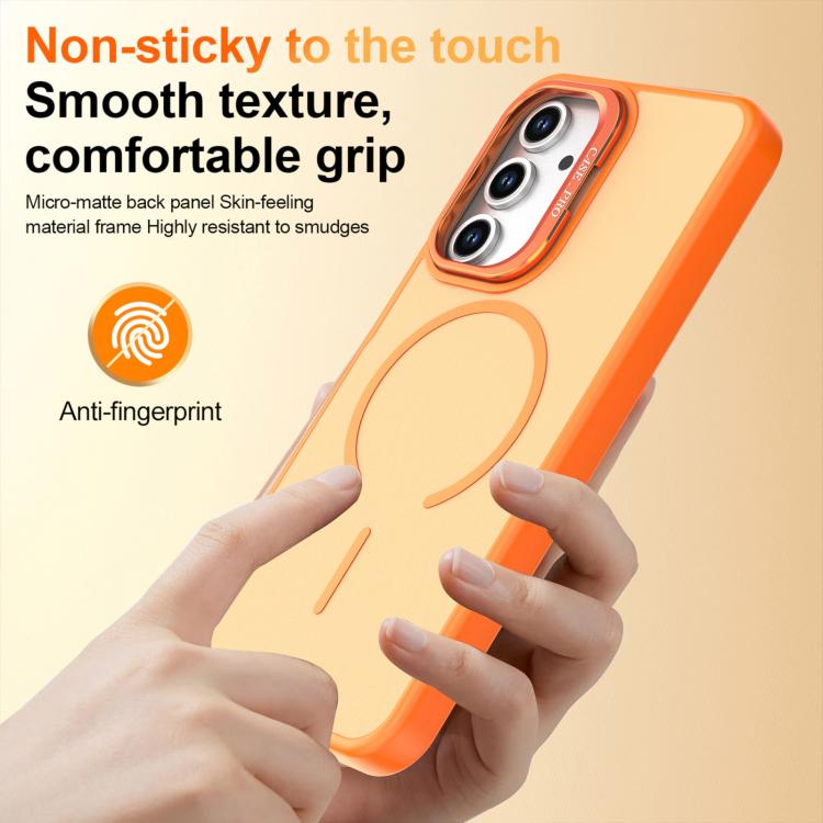 For Samsung Galaxy A14 5G Bright Color Contrast Skin-feel Camera Bracket Magsafe Phone Case