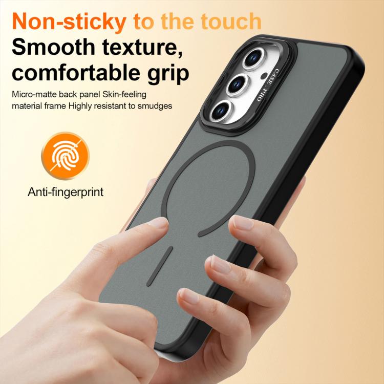 For Samsung Galaxy A14 5G Bright Color Contrast Skin-feel Camera Bracket Magsafe Phone Case