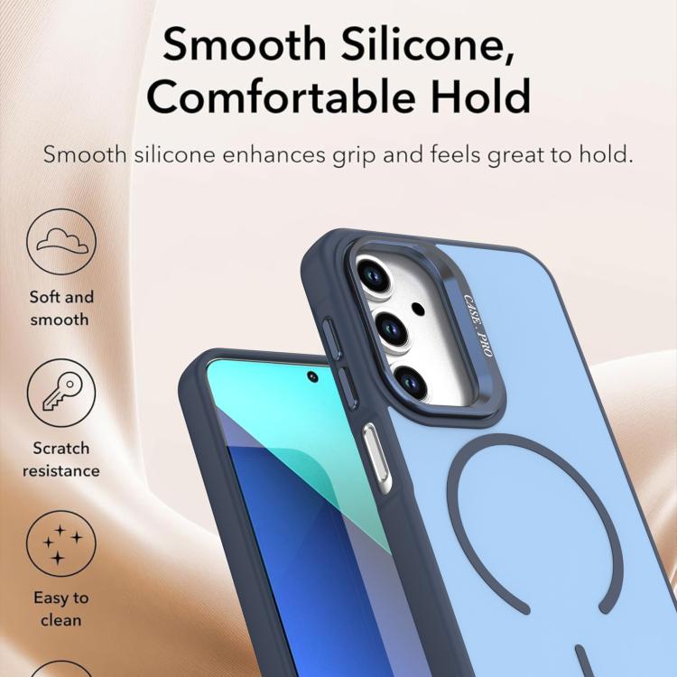 For Samsung Galaxy A14 5G Bright Color Contrast Skin-feel Camera Bracket Magsafe Phone Case