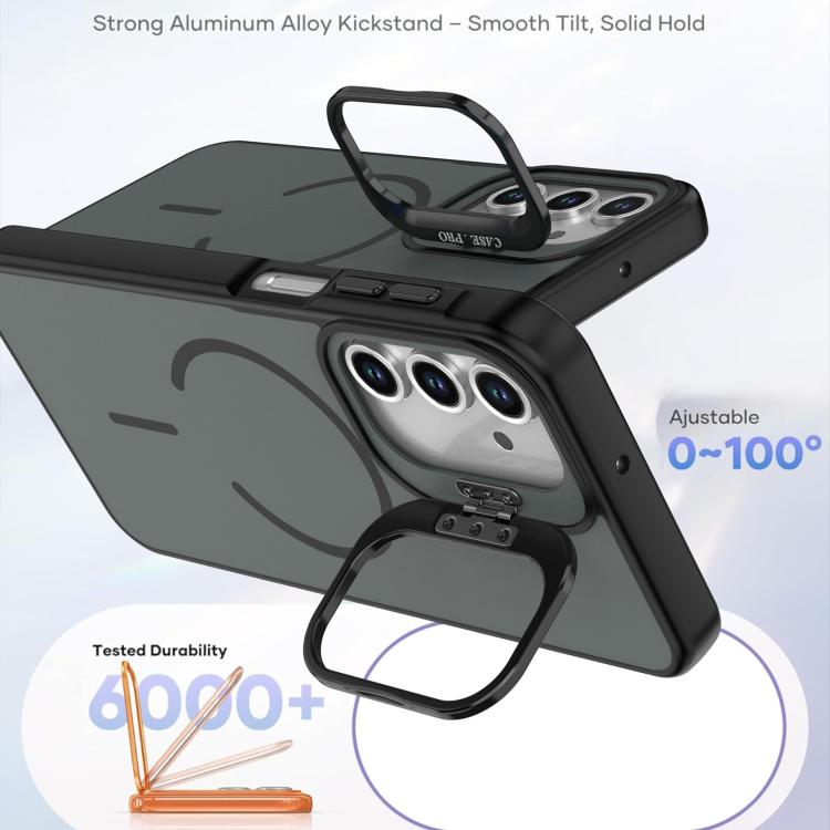 For Samsung Galaxy A15 5G Bright Color Contrast Skin-feel Camera Bracket Magsafe Phone Case