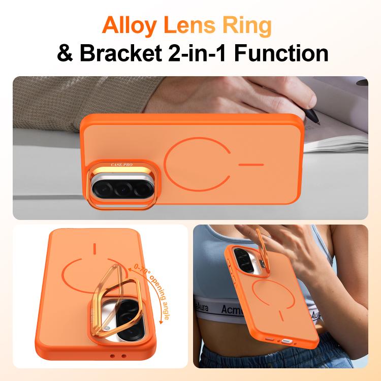 For Samsung Galaxy A17 5G Bright Color Contrast Skin-feel Camera Bracket Magsafe Phone Case