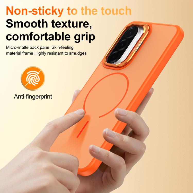 For Samsung Galaxy A17 5G Bright Color Contrast Skin-feel Camera Bracket Magsafe Phone Case