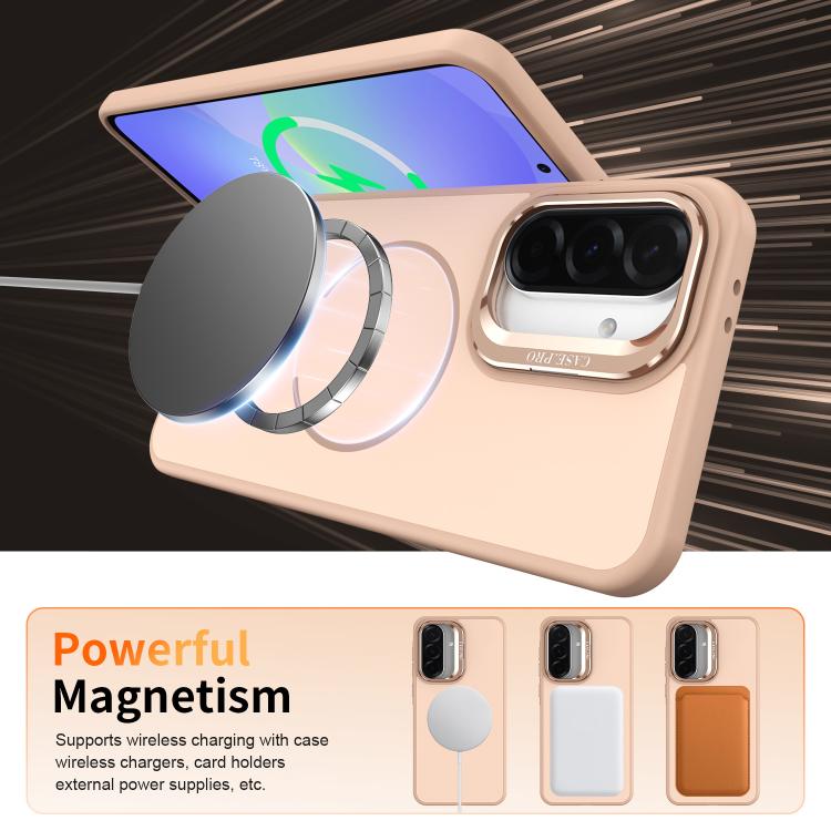 For Samsung Galaxy A17 5G Bright Color Contrast Skin-feel Camera Bracket Magsafe Phone Case