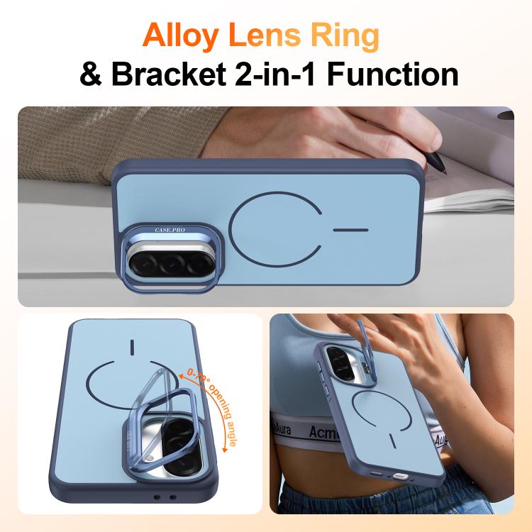 For Samsung Galaxy A17 5G Bright Color Contrast Skin-feel Camera Bracket Magsafe Phone Case