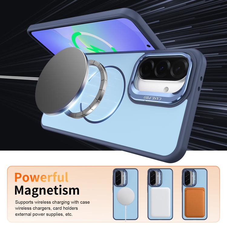 For Samsung Galaxy A17 5G Bright Color Contrast Skin-feel Camera Bracket Magsafe Phone Case