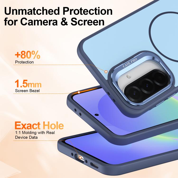For Samsung Galaxy A17 5G Bright Color Contrast Skin-feel Camera Bracket Magsafe Phone Case