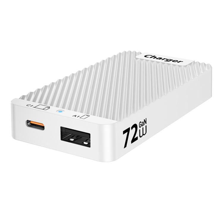 WLX-902 72W Type-C and USB Dual-Port GaN Ultra Thin Card Sized Fast Charger, Plug:EU Plug