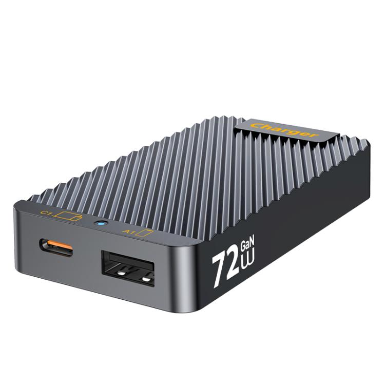 WLX-902 72W Type-C and USB Dual-Port GaN Ultra Thin Card Sized Fast Charger, Plug:US Plug