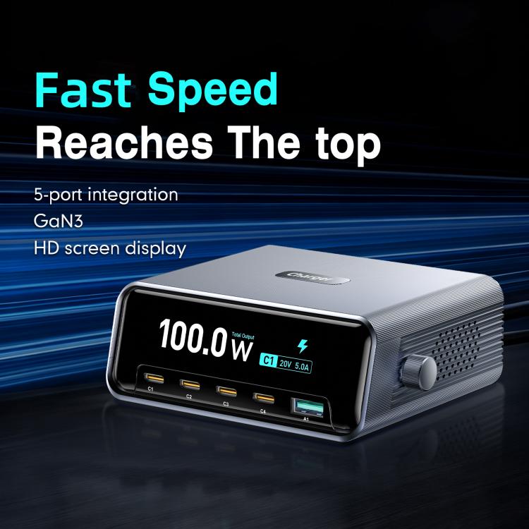 WXL-60D 2.3-inch Smart Display GaN High Power Desktop Charging Station