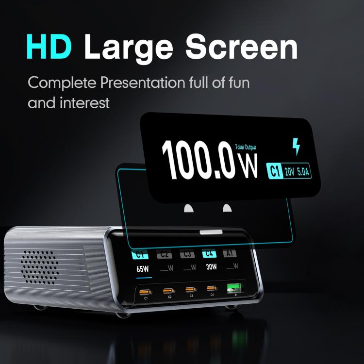 WXL-60D 2.3-inch Smart Display GaN High Power Desktop Charging Station