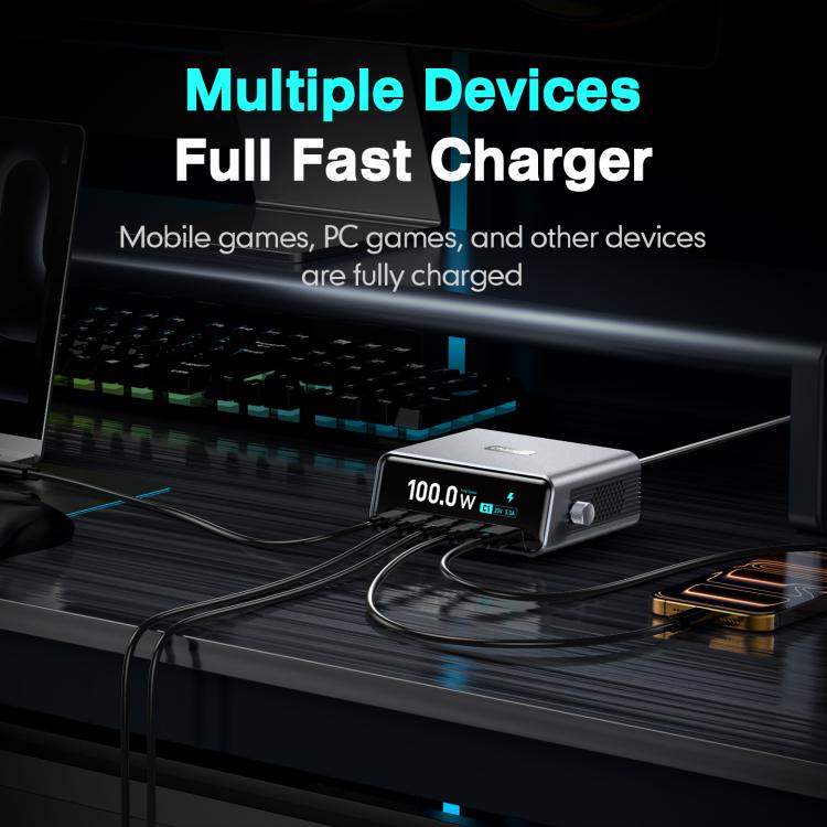 WXL-60D 2.3-inch Smart Display GaN High Power Desktop Charging Station