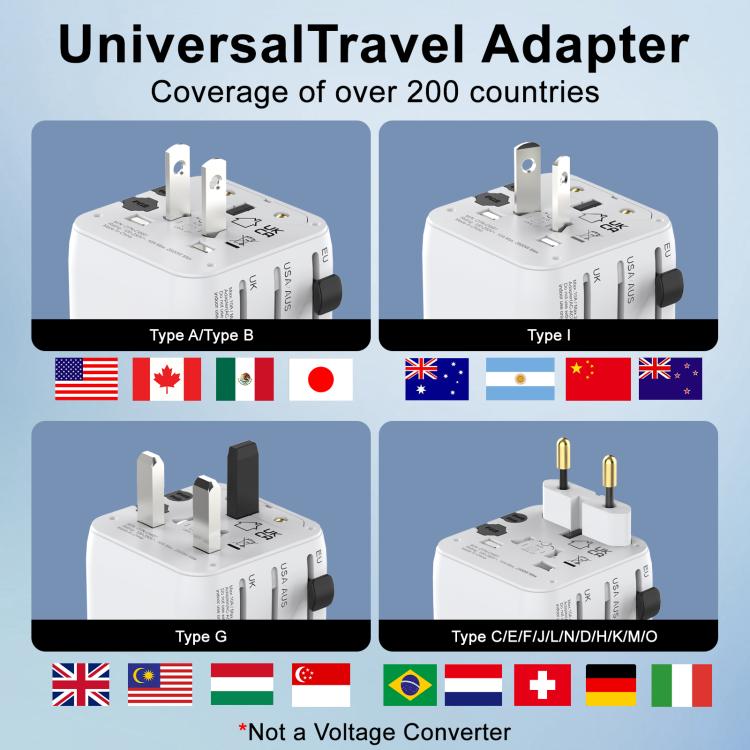 Onten CW81 Multi-Functional Universal Travel Charger Adapter - White