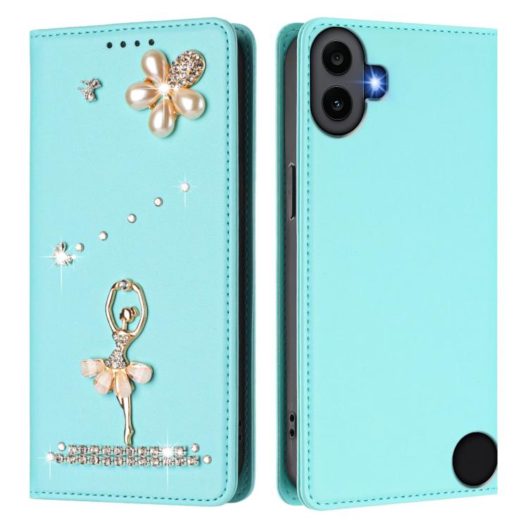 For Nothing CMF Phone 1 Ballet Girl Diamond Studded RFID Vegan Leather Phone Case