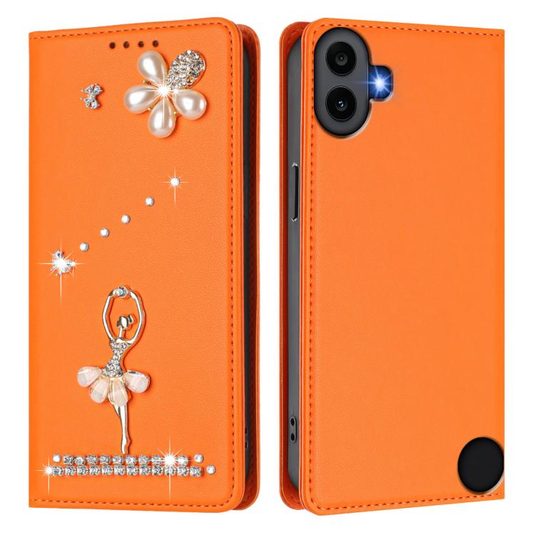 For Nothing CMF Phone 1 Ballet Girl Diamond Studded RFID Vegan Leather Phone Case